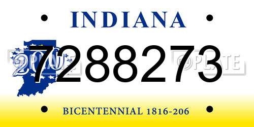 7288273 Indiana License Plate