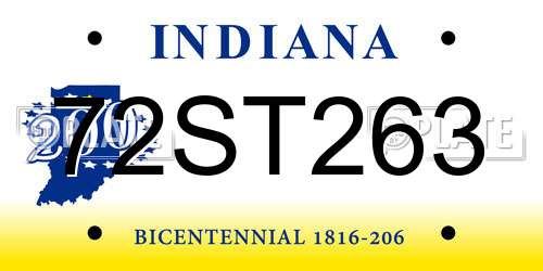72ST263 Indiana License Plate