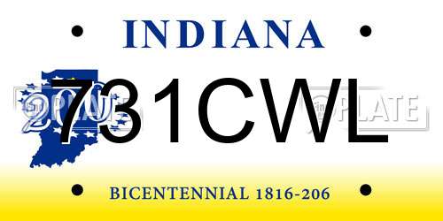 731CWL Indiana License Plate
