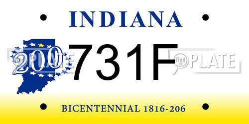 731F Indiana License Plate