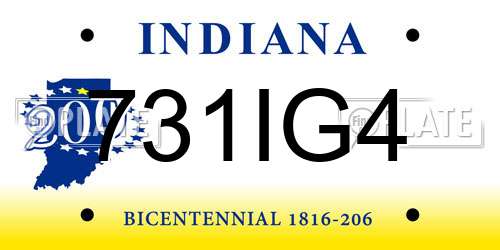 731IG4 Indiana License Plate
