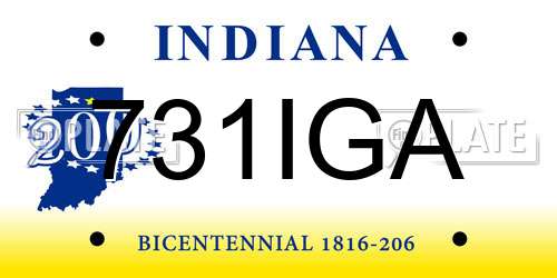 731IGA Indiana License Plate