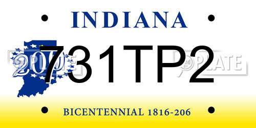 731TP2 Indiana License Plate