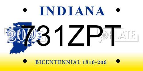731ZPT Indiana License Plate