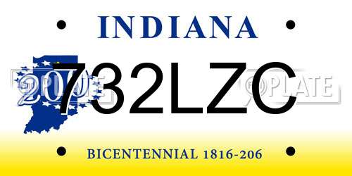 732LZC Indiana License Plate