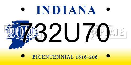 732U70 Indiana License Plate