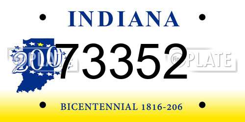 73352 Indiana License Plate