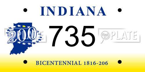 735 Indiana License Plate