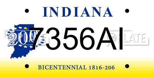 7356AI Indiana License Plate