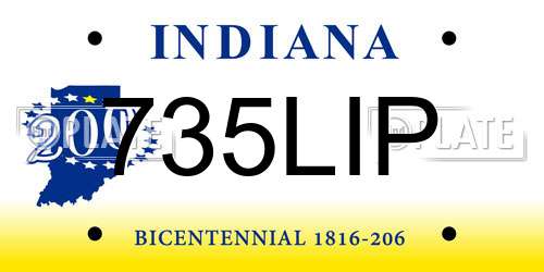 735LIP Indiana License Plate