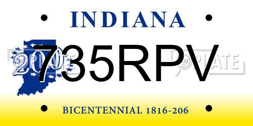 735RPV Indiana License Plate