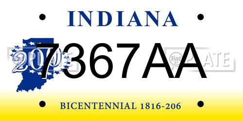 7367AA Indiana License Plate