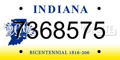 7368575 Indiana License Plate