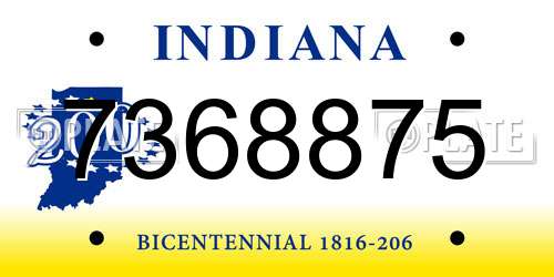 7368875 Indiana License Plate