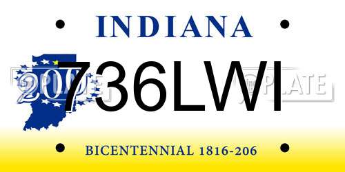 736LWI Indiana License Plate