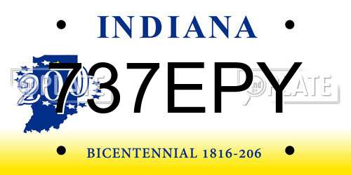 737EPY Indiana License Plate