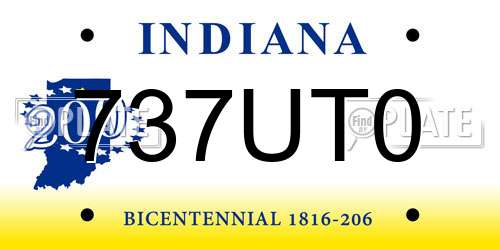 737UT0 Indiana License Plate