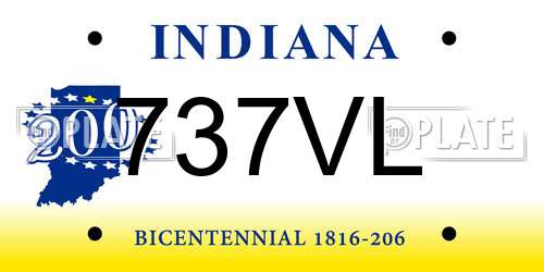 737VL Indiana License Plate