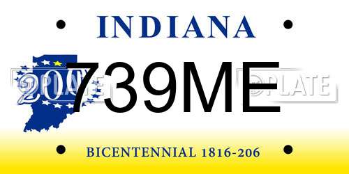 739ME Indiana License Plate