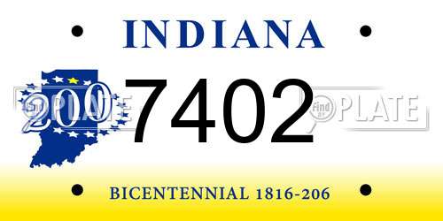 7402 Indiana License Plate