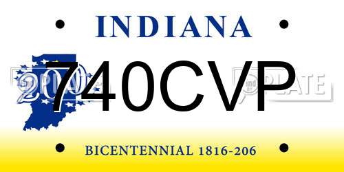 740CVP Indiana License Plate