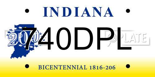740DPL Indiana License Plate