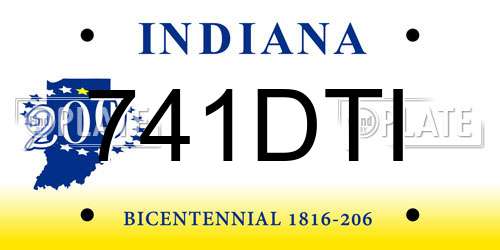 741DTI Indiana License Plate