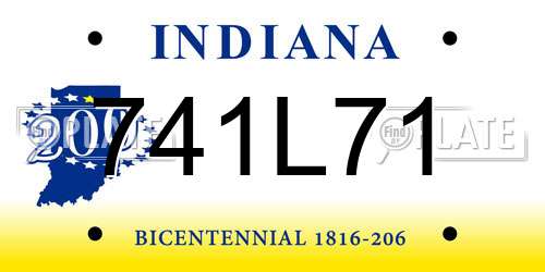 741L71 Indiana License Plate