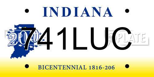 741LUC Indiana License Plate