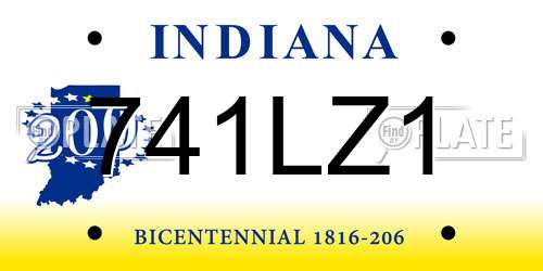 741LZ1 Indiana License Plate