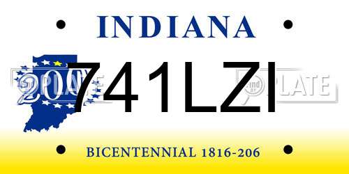 741LZI Indiana License Plate
