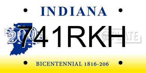 741RKH Indiana License Plate