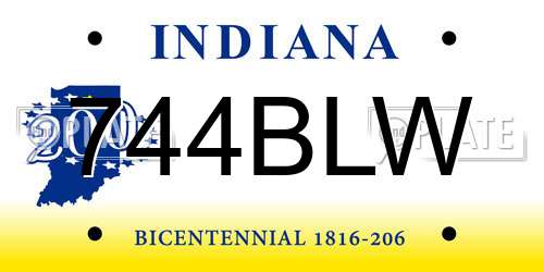 744BLW Indiana License Plate