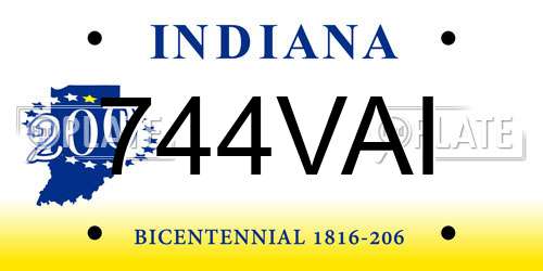 744VAI Indiana License Plate
