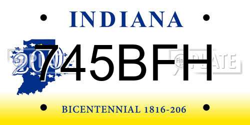 745BFH Indiana License Plate