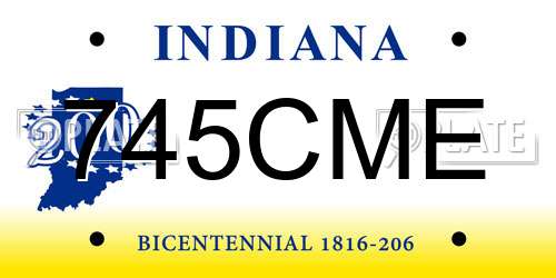 745CME Indiana License Plate