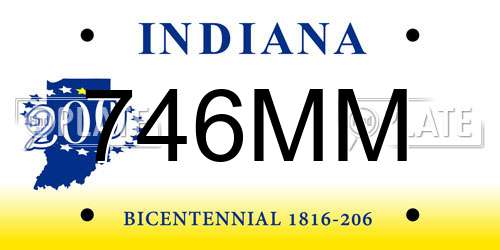 746MM Indiana License Plate
