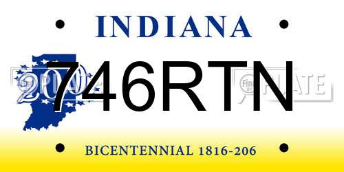 746RTN Indiana License Plate