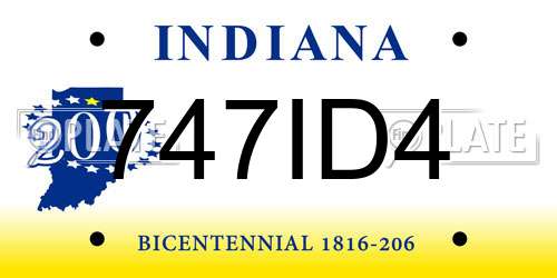 747ID4 Indiana License Plate