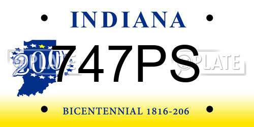 747PS Indiana License Plate