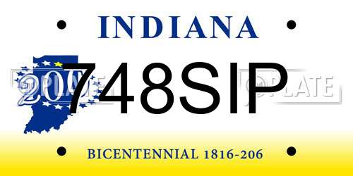 748SIP Indiana License Plate
