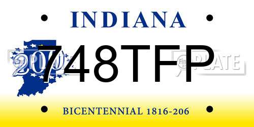 748TFP Indiana License Plate