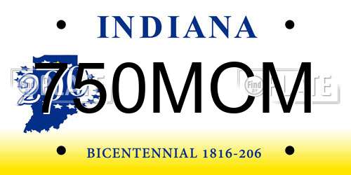 750MCM Indiana License Plate