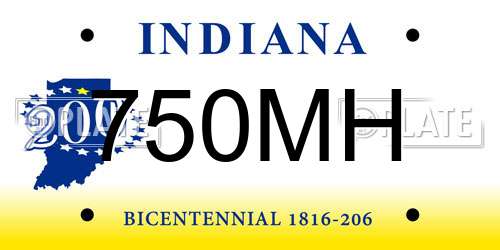 750MH Indiana License Plate