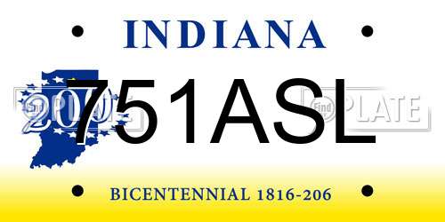 751ASL Indiana License Plate