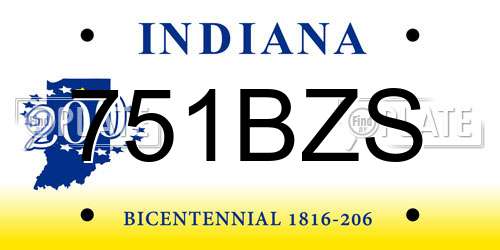 751BZS Indiana License Plate