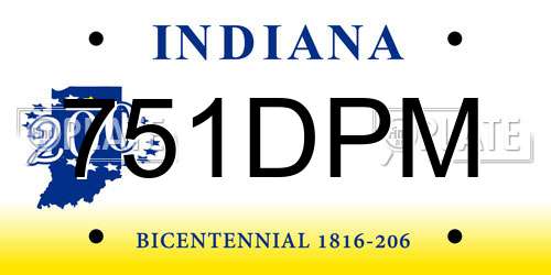 751DPM Indiana License Plate