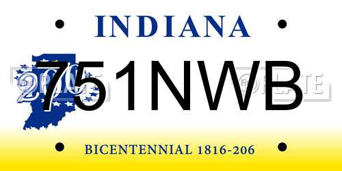 751NWB Indiana License Plate