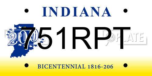 751RPT Indiana License Plate