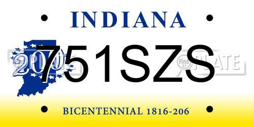 751SZS Indiana License Plate